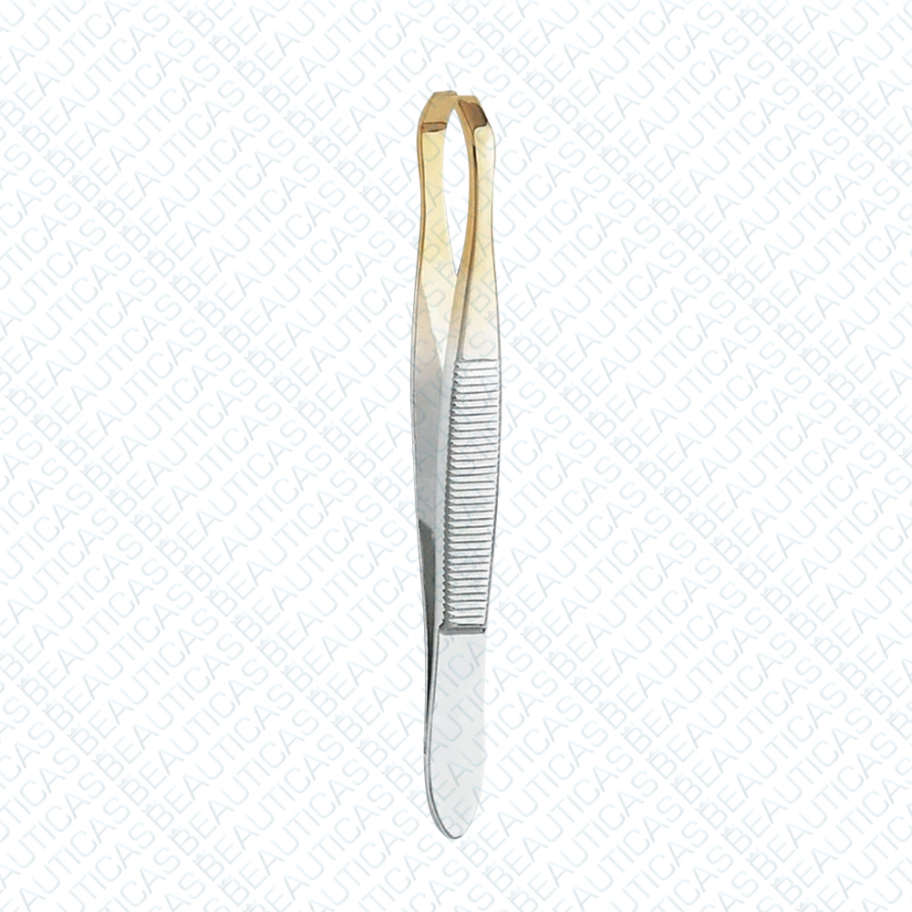 Professional Tweezers Bended - Titanium Gold Tip