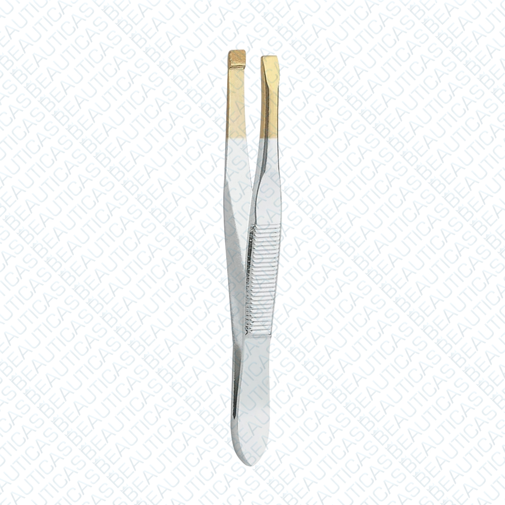 Professional Tweezers Straight - Titanium Gold Tip
