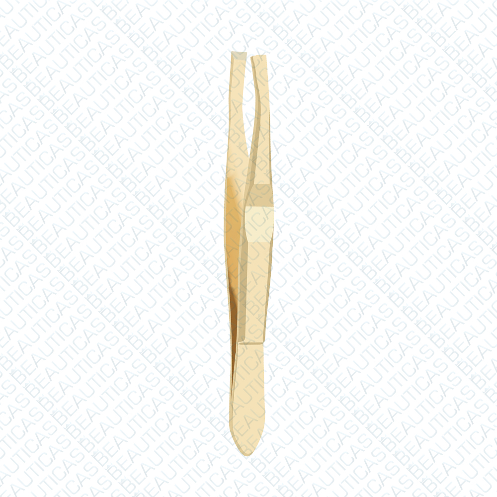 Professional Tweezers Bended - Titanium Gold