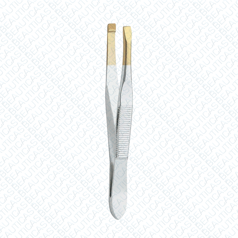 Professional Tweezers Straight - Titanium Gold Tip