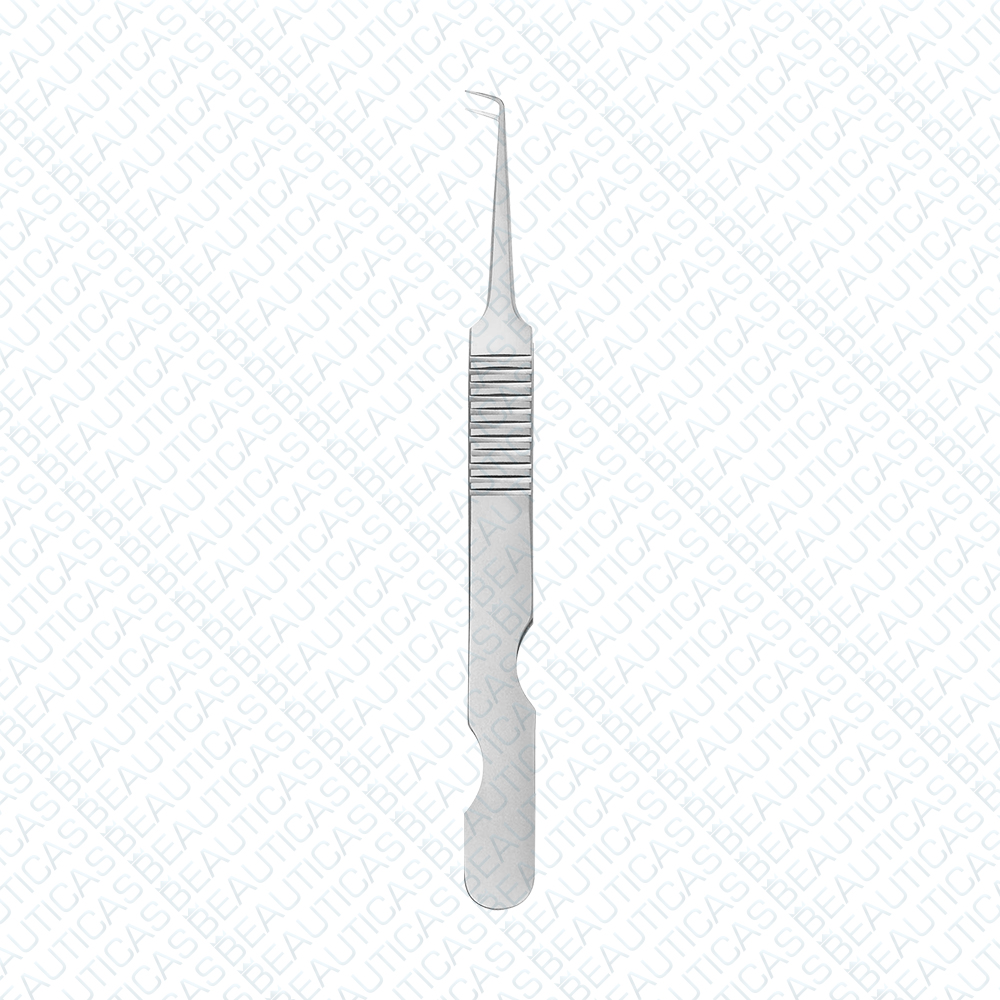 Angled Tweezers with Extra Fine point & Mermaid Grip 