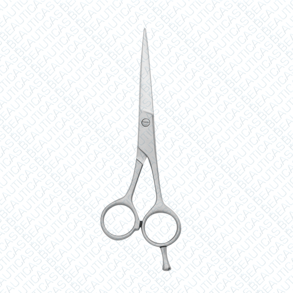 Barber Scissors with finger rest one blade micro serrated