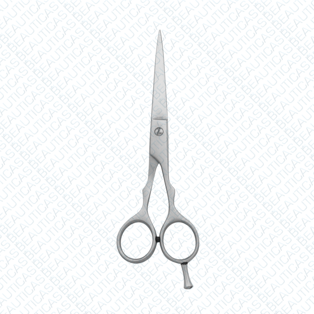 Barber Scissors with finger rest one blade micro serrated